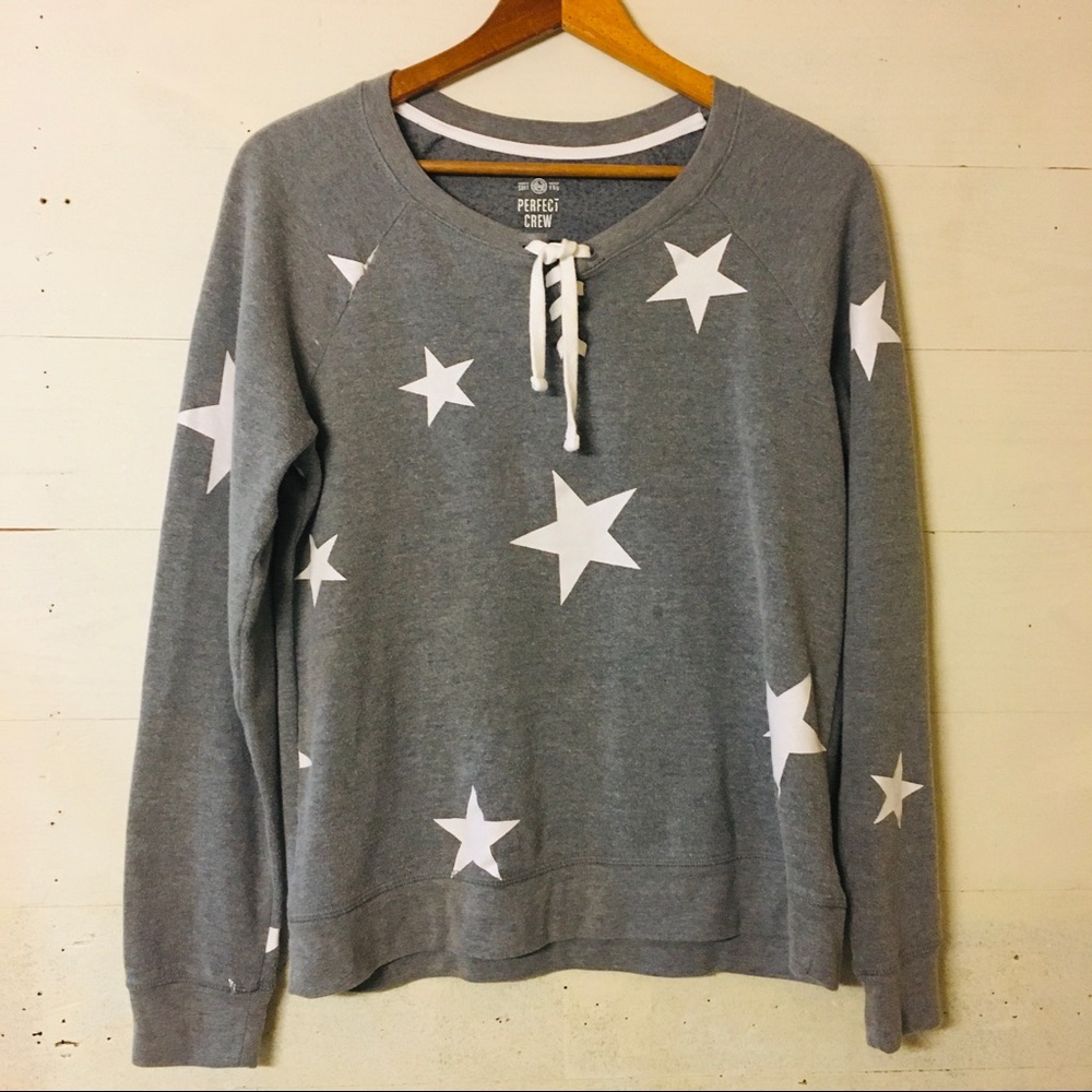 4/$25 AEO Soft Crew Sweatshirt Star Pattern